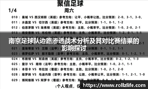 南京足球队边路渗透战术分析及其对比赛结果的影响探讨